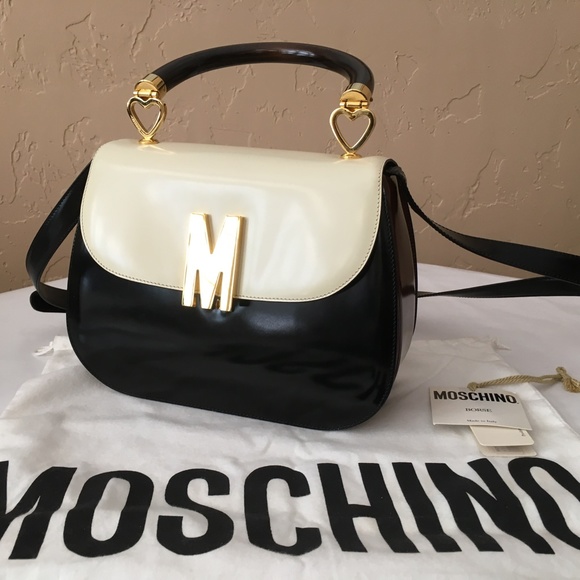❤️MOSCHINO❤️ Redwall Tricolor Polished Leather Bag - Picture 2 of 16